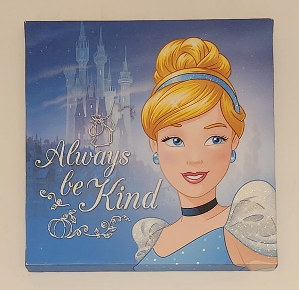 Disney Cinderella Always Be Kind 11" x 11" Canvas Wall Art Picture with Glitter