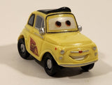 Disney Pixar Cars Fiat 500 Luigi Yellow Plastic Die Cast Toy Car Vehicle