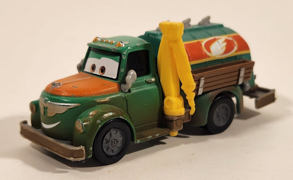Disney Pixar Cars Fuel Tanker Truck Green and Orange 4 1/2" Die Cast Toy Car Vehicle X9468 CBM50