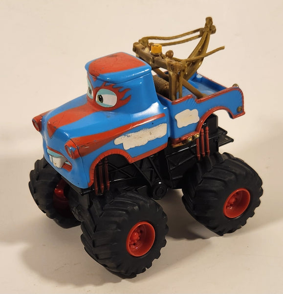 2005 Disney Pixar Cars Toon Deluxe The Tormentor Monster Tow Truck Blue and Red 4 1/4" Die Cast Toy Car Vehicle