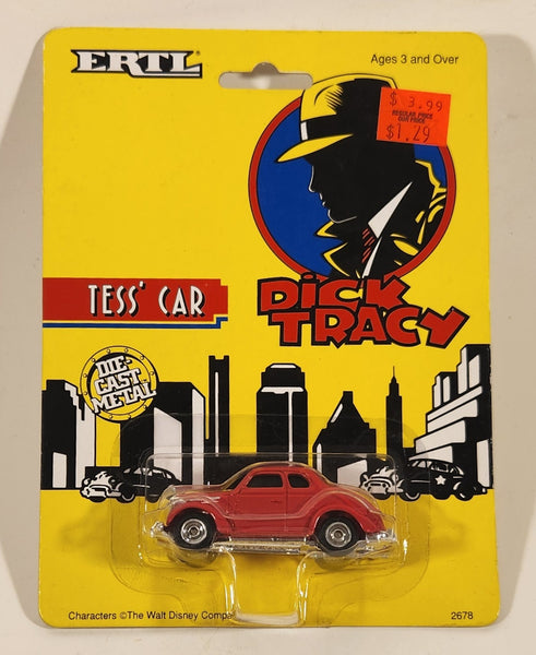1990 Ertl The Walt Disney Company Dick Tracy Tess' Car 1937 Plymouth Business Coupe Red Die Cast Toy Character Car Vehicle New in Package