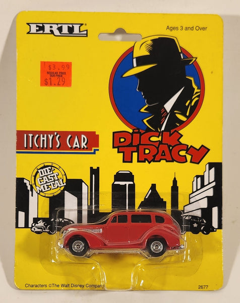 1990 Ertl The Walt Disney Company Dick Tracy Itchy's Car 1930s Ford Red Die Cast Toy Character Car Vehicle New in Package