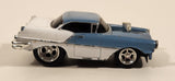 2002 Funline Muscle Machines 1956 Old 88 Blue and White Die Cast Toy Car Vehicle Missing The Engine