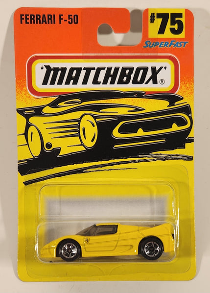 1997 Matchbox Superfast Ferrari F50 Yellow 1:59 Scale Die Cast Toy Car Vehicle New in Package