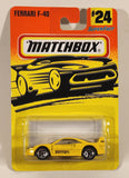 1997 Matchbox Superfast Ferrari F40 Yellow 1:59 Scale Die Cast Toy Car Vehicle New in Package