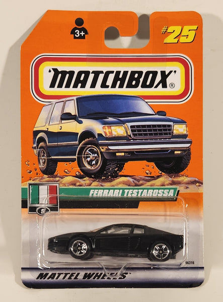 2000 Matchbox Italian Stars Ferrari Testarossa Black 1:59 Scale Die Cast Toy Car Vehicle New in Package