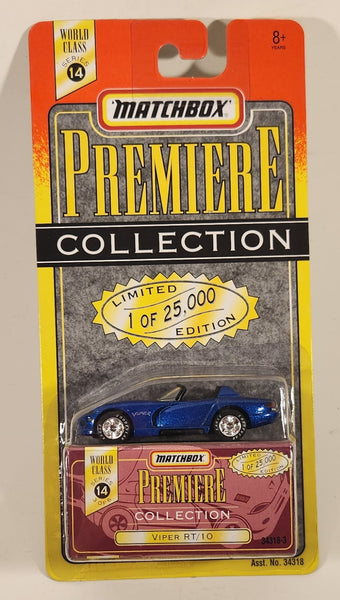 1998 Matchbox Premiere Collection: World Class - Series 14 Dodge Viper RT/10 Metalflake Blue Die Cast Toy Car Vehicle and Box New in Package