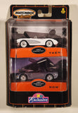 2001 Matchbox Collectibles TRU Exclusive Then Now 1957 Corvette Convertible White and 1997 Corvette Coupe Convertible Purple Die Cast Toy Car Vehicles 2 Pack New in Package