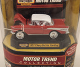 1999 Matchbox Collectibles Motor Trend Collection 1957 Chevy Bel Air Hardtop Red with White Roof Die Cast Toy Car Vehicle with Stackable Display New in Package