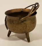 Rare Vintage Vancouver Canada Enamel Maple Leaf Brass Cauldron with Bullet Hanging From The Handle