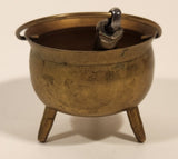 Rare Vintage Vancouver Canada Enamel Maple Leaf Brass Cauldron with Bullet Hanging From The Handle