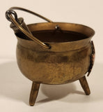 Rare Vintage Vancouver Canada Enamel Maple Leaf Brass Cauldron with Bullet Hanging From The Handle
