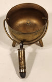 Rare Vintage Vancouver Canada Enamel Maple Leaf Brass Cauldron with Bullet Hanging From The Handle