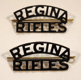 Vintage WWII Regina Rifles Shoulder Badge Title Set of 2