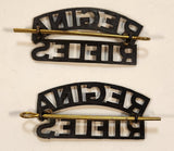Vintage WWII Regina Rifles Shoulder Badge Title Set of 2
