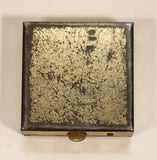 Vintage Snakeskin Gold Tone Compact Square Pill Box Trinket