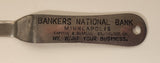 Rare Antique Bankers National Bank Minneapolis Capital & Surplus $1,000,000.00 We Want Your Business Metal Letter Opener