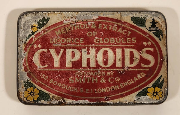 Vintage Smith & Co. Cyphoids Menthol Extractor Of Licorice Globules Hinged Tin Metal Container