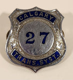 Rare Vintage Calgary Transit System #27 Metal Officer's Badge