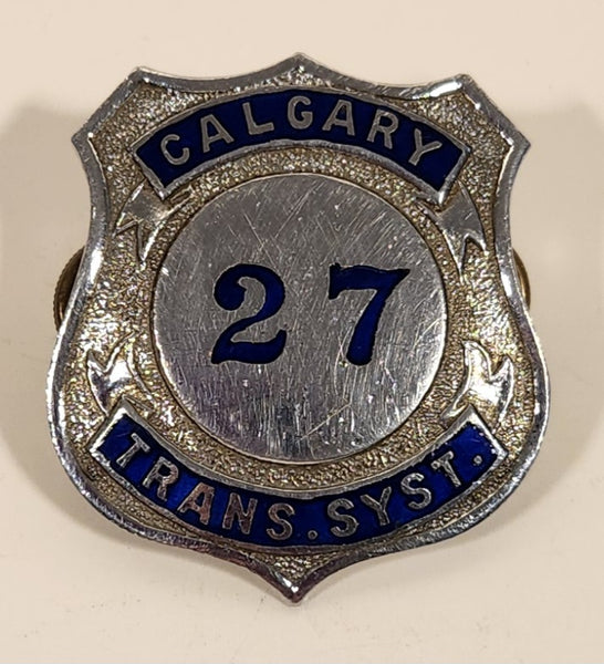 Rare Vintage Calgary Transit System #27 Metal Officer's Badge