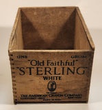 Antique The American Crayon Company Sandusky Ohio New York Old Faithful Sterling White Chalk Wood Box