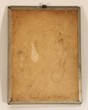 Rare Antique 1940s  J. M. Chalmers Jeweller Coleman, Alberta Victorian Woman with Dog Metal Framed Thermometer