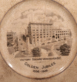 Rare Antique Royal Winton Grimwades 1886-1936 Victory Square Vancouver Canada Golden Jubilee Ceramic Porcelain Souvenir Dish