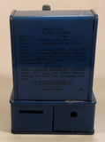 Vintage Durable Toy & Novelty Co Uncle Sam 3 Coin Register Bank Nickels Dimes Quarters Blue Metal Mechanical Coin Bank