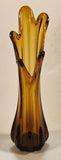 Vintage L.E. Smith Brown Amber Glass 10" Tall Swung Glass Vase
