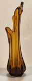 Vintage L.E. Smith Brown Amber Glass 10" Tall Swung Glass Vase