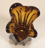 Vintage L.E. Smith Brown Amber Glass 10" Tall Swung Glass Vase