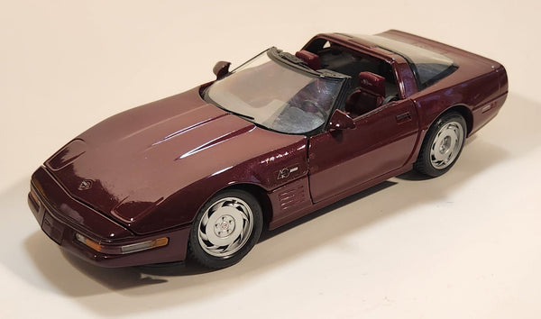 Maisto 1992 Corvette ZR-1 Burgundy Purple 1/18 Scale Die Cast Toy Car Vehicle with Opening Doors Hood Trunk