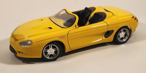 Maisto Mustang Mach III Convertible Yellow 1/18 Scale Die Cast Toy Car Vehicle with Opening Doors Hood Trunk