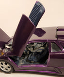 1995 Maisto Special Edition 30th Anniversary Lamborghini Jota Purple 1/18 Scale Die Cast Toy Car Vehicle with Opening Doors Hood Trunk