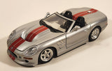 Burago 1999 Shelby Series 1 Silver with Red Stripes 1/18 Scale Die Cast Toy Car Vehicle with Opening Doors Hood