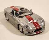 Burago 1999 Shelby Series 1 Silver with Red Stripes 1/18 Scale Die Cast Toy Car Vehicle with Opening Doors Hood