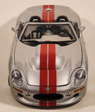 Burago 1999 Shelby Series 1 Silver with Red Stripes 1/18 Scale Die Cast Toy Car Vehicle with Opening Doors Hood