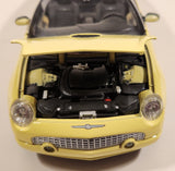 Maisto Ford Thunderbird Yellow 1/18 Scale Die Cast Toy Car Vehicle with Opening Doors Hood Trunk