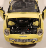 Maisto Ford Thunderbird Yellow 1/18 Scale Die Cast Toy Car Vehicle with Opening Doors Hood Trunk Missing Mirrors