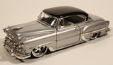 Jada Dub City 1953 Chevrolet Bel Air Silver with Black Roof 1/24 Scale Die Cast Toy Car Vehicle with Opening Doors and Hood