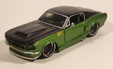Maisto Custom Shop 1987 Ford Mustang GT Green and Black 1/24 Scale Die Cast Toy Car Vehicle with Opening Doors Hood Trunk