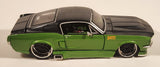 Maisto Custom Shop 1987 Ford Mustang GT Green and Black 1/24 Scale Die Cast Toy Car Vehicle with Opening Doors Hood Trunk
