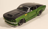 Maisto Custom Shop 1987 Ford Mustang GT Green and Black 1/24 Scale Die Cast Toy Car Vehicle with Opening Doors Hood Trunk