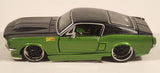 Maisto Custom Shop 1987 Ford Mustang GT Green and Black 1/24 Scale Die Cast Toy Car Vehicle with Opening Doors Hood Trunk