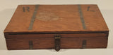 Antique Wood Storage Box with Brass Banding