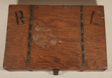 Antique Wood Storage Box with Brass Banding