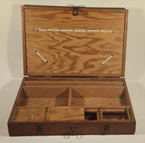 Antique Wood Storage Box with Brass Banding