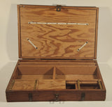 Antique Wood Storage Box with Brass Banding