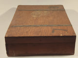 Antique Wood Storage Box with Brass Banding
