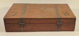 Antique Wood Storage Box with Brass Banding